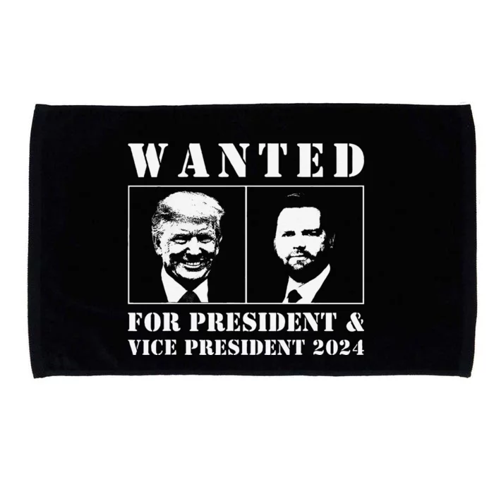 Wanted For President & Vice President 2024 Trump Vance Maga Microfiber Hand Towel