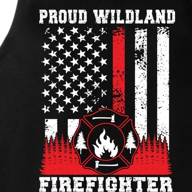 Wildland Firefighter Proud Wildland Fire Gift Ladies Tri-Blend Wicking Tank