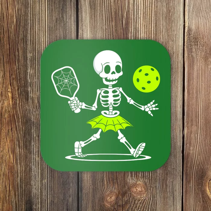 Women Funny Pickleball Skeleton Gift Coaster