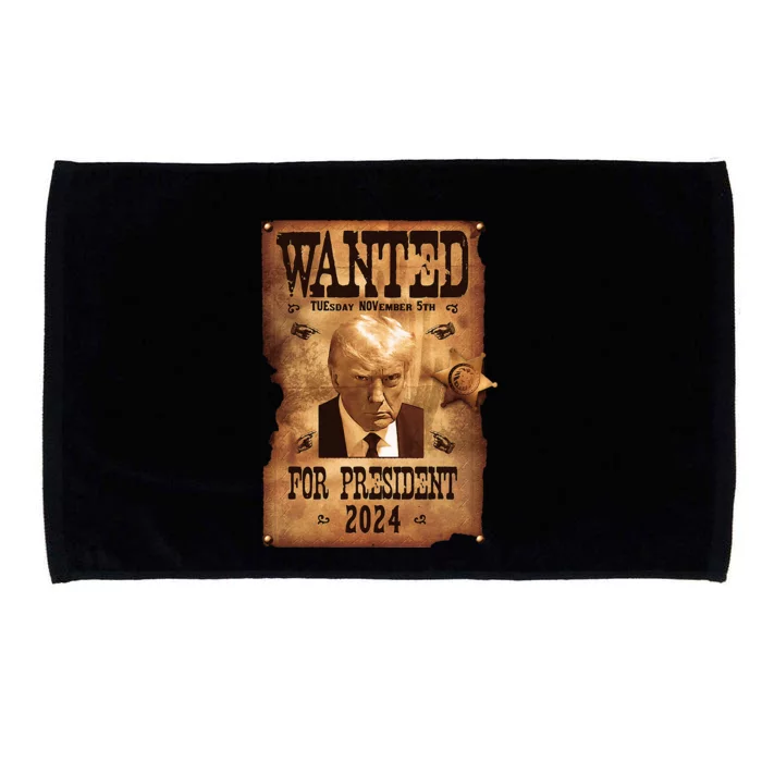 Wanted For President 2024 Trump Mug Shot Never Surrender Microfiber Hand Towel