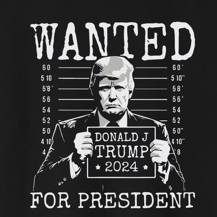 Wanted For President 2024 Donald Trump Women's Crop Top Tee