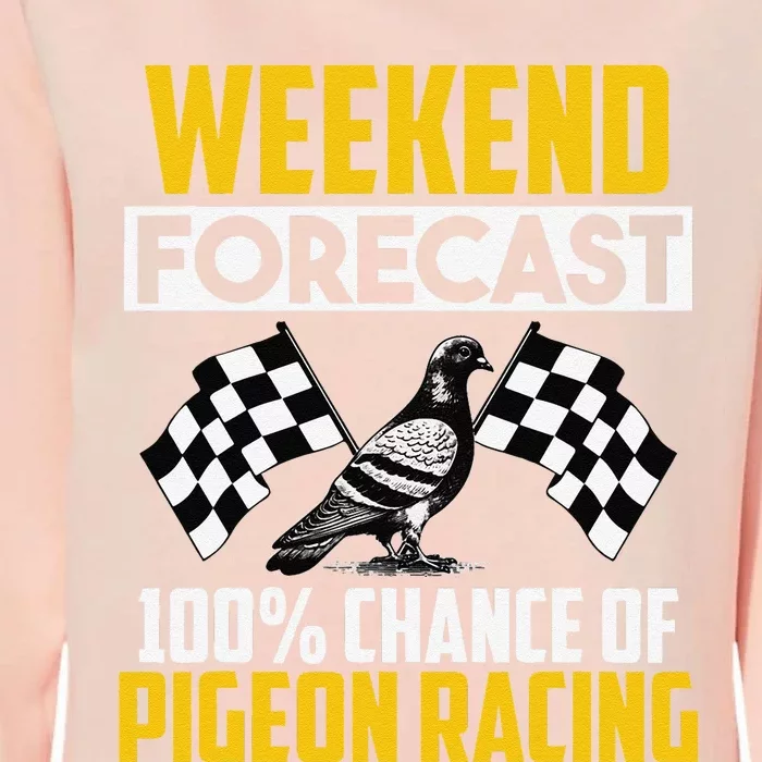 Weekend Forecast Pigeon Racing Animal Bird Pigeons Graphic Womens California Wash Sweatshirt