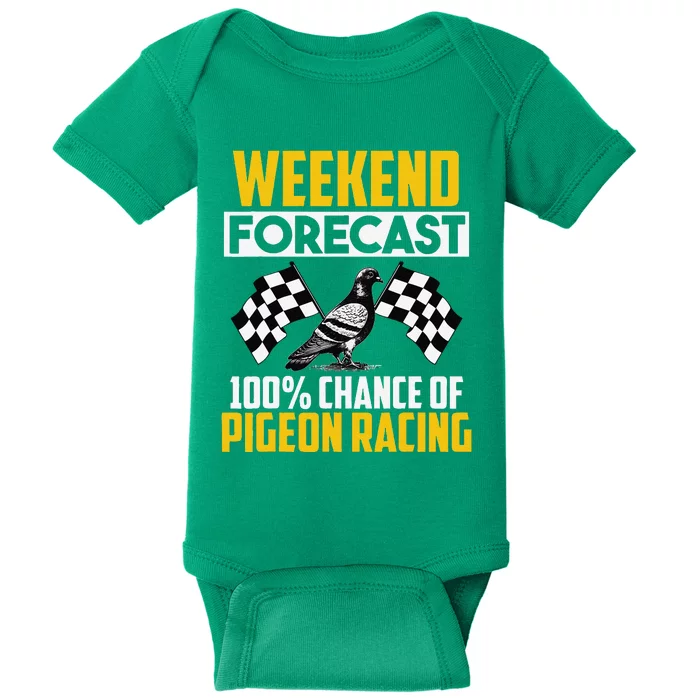 Weekend Forecast Pigeon Racing Animal Bird Pigeons Graphic Baby Bodysuit