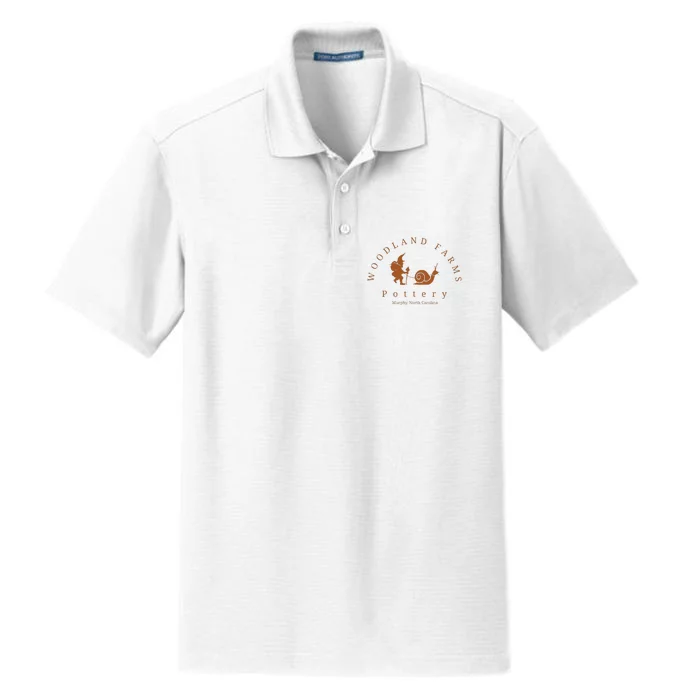 Woodland Farms Pottery New Tan Dry Zone Grid Performance Polo