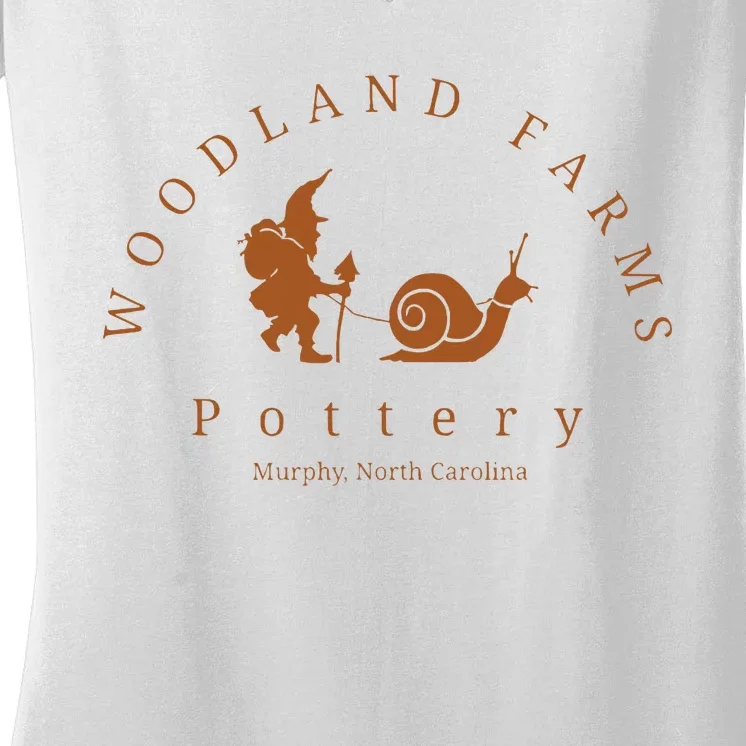 Woodland Farms Pottery New Tan Women's V-Neck T-Shirt