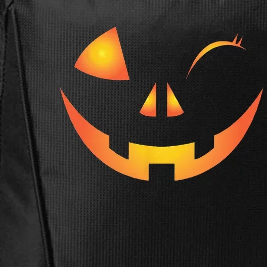 Wink Face Pumpkin Jack O Lantern Costume Cool Halloween Gift City Backpack