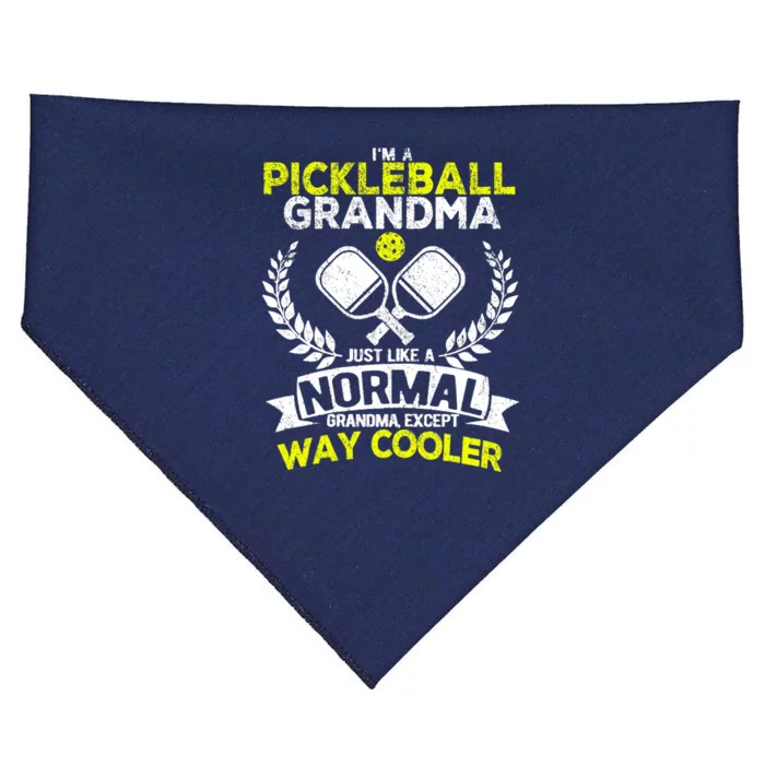 Wo Funny Pickleball Paddle Pickleball Grandma Retro Vintage USA-Made Doggie Bandana