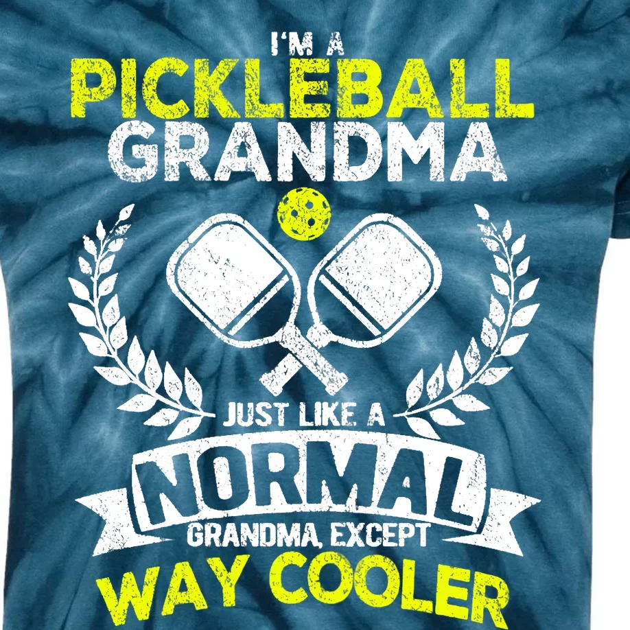 Wo Funny Pickleball Paddle Pickleball Grandma Retro Vintage Kids Tie-Dye T-Shirt