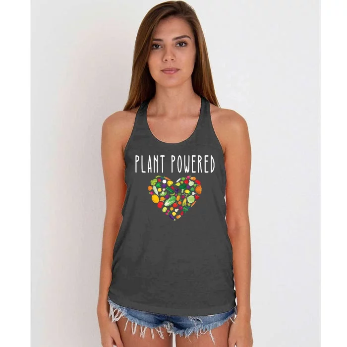 Whole Food Plant Based Lifestyle WFPB Vegan Powered Veggie Women's Knotted Racerback Tank