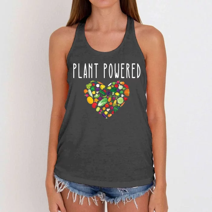 Whole Food Plant Based Lifestyle WFPB Vegan Powered Veggie Women's Knotted Racerback Tank