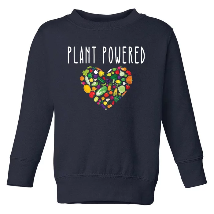 Whole Food Plant Based Lifestyle WFPB Vegan Powered Veggie Toddler Sweatshirt