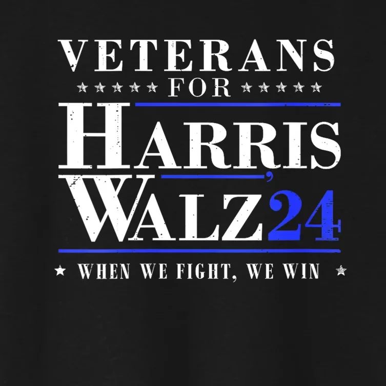 Waltz For President 2024 Veterans For Kamala Harris Tim Walz Gift Women's Crop Top Tee