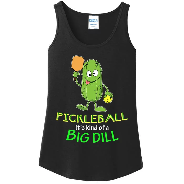 Wo Funny Pickleball Player Gift Pickle Ball Big Dill Ladies Essential Tank