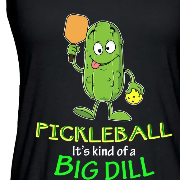 Wo Funny Pickleball Player Gift Pickle Ball Big Dill Ladies Essential Flowy Tank