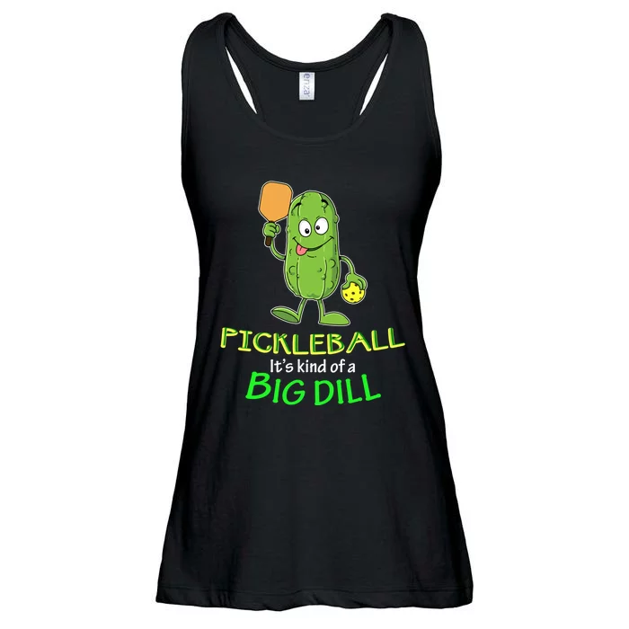 Wo Funny Pickleball Player Gift Pickle Ball Big Dill Ladies Essential Flowy Tank