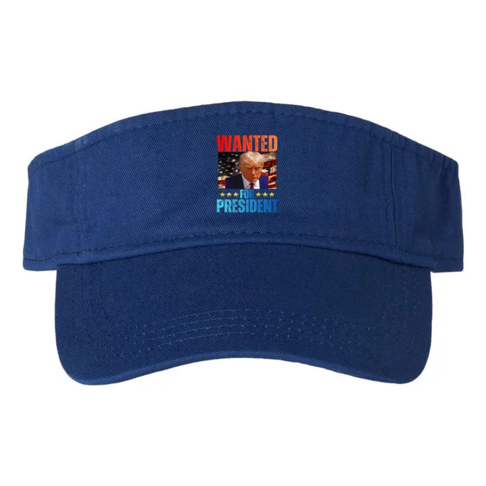 Wanted For President Trump 2024 Mug Shot Never Surrender Valucap Bio-Washed Visor