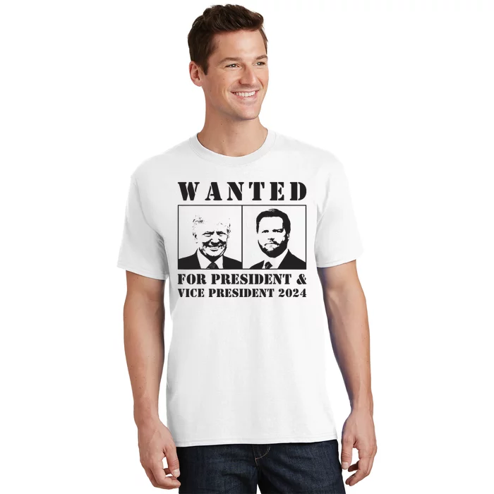 Wanted For President Vice President 2024 Trump Vance Maga T-Shirt