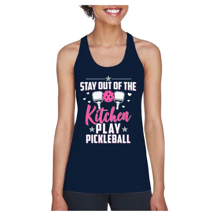 Wo Funny Pickleball Graphic For Wo Pickleball Player Women's Racerback Tank