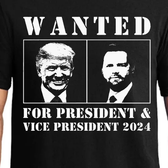 Wanted For President & Vice President 2024 Trump Vance Maga Pajama Set