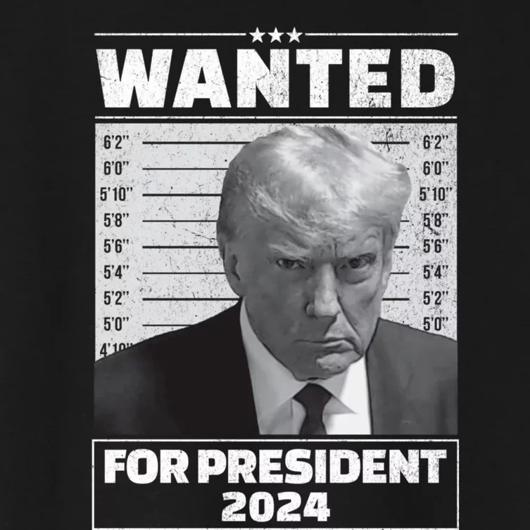 Wanted For President 2024 Trump Mugshot Women's Crop Top Tee