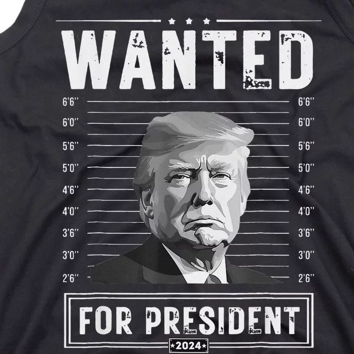 Wanted For President 2024 Donald Trump Never Surrender Tank Top