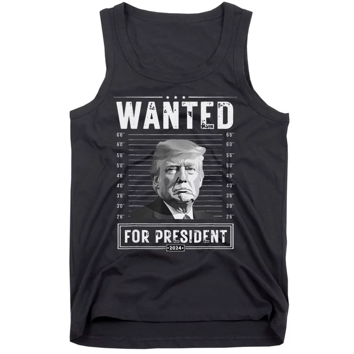 Wanted For President 2024 Donald Trump Never Surrender Tank Top