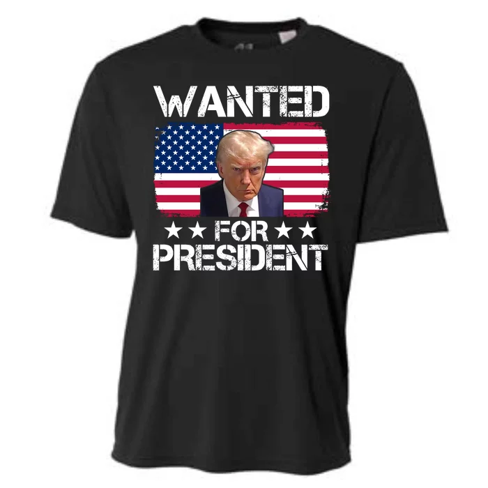 Wanted For President Donald Trump USA Election Cooling Performance Crew T-Shirt