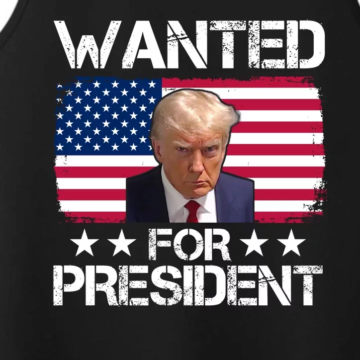 Wanted For President Donald Trump USA Election Performance Tank