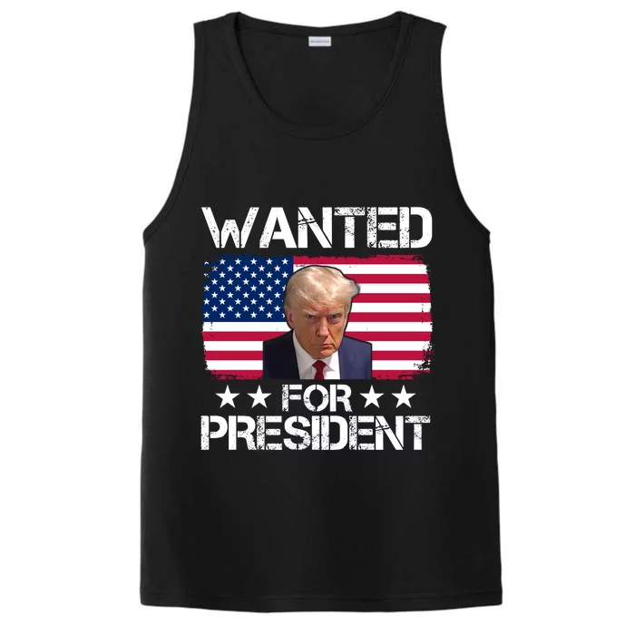 Wanted For President Donald Trump USA Election Performance Tank