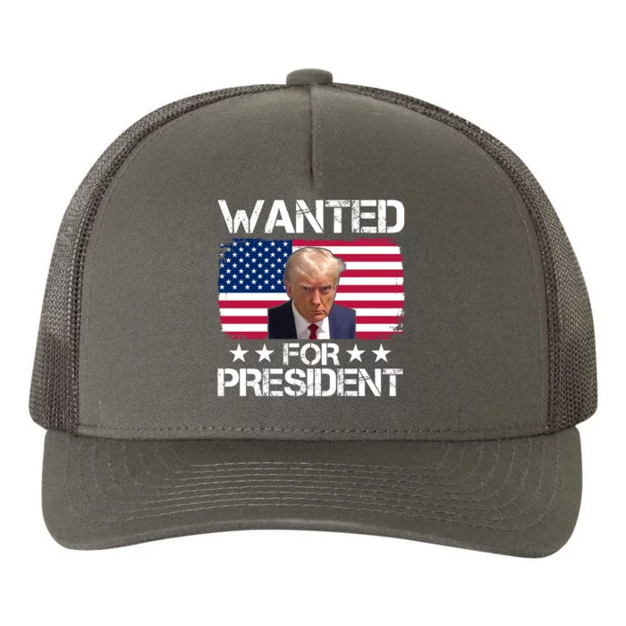 Wanted For President Donald Trump USA Election Yupoong Adult 5-Panel Trucker Hat