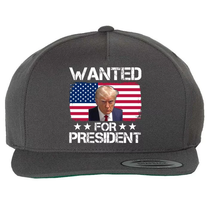 Wanted For President Donald Trump USA Election Wool Snapback Cap