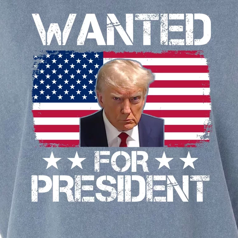 Wanted For President Donald Trump USA Election Garment-Dyed Women's Muscle Tee