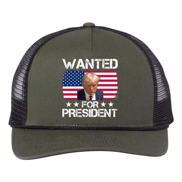 Wanted For President Donald Trump USA Election Retro Rope Trucker Hat Cap