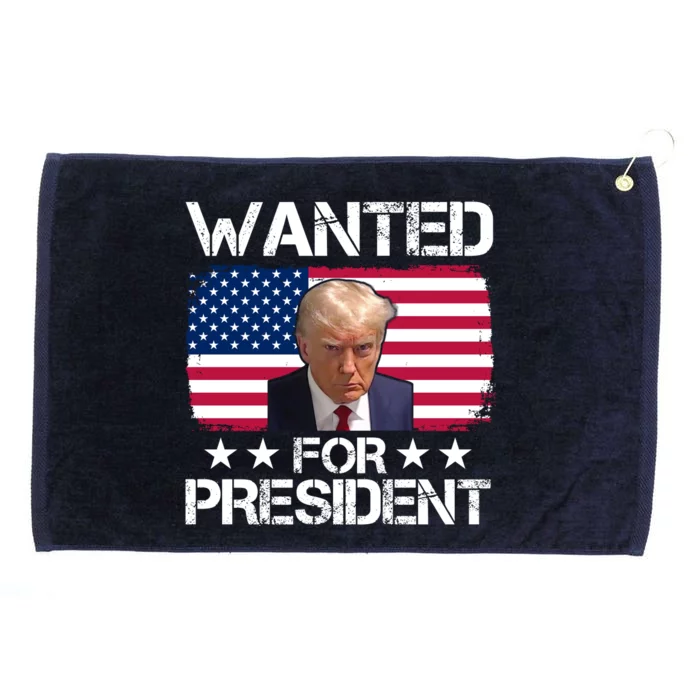 Wanted For President Donald Trump USA Election Grommeted Golf Towel