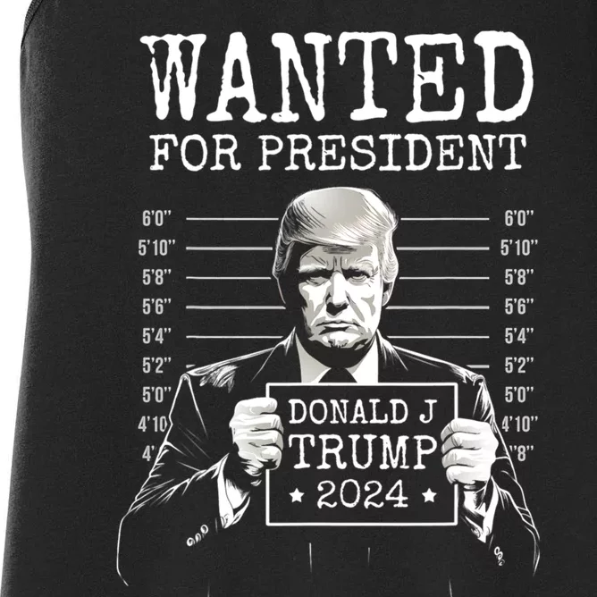 Trump Mugshot 2024 President Legend Wanted For President 2024 Donald Trump Women's Racerback Tank