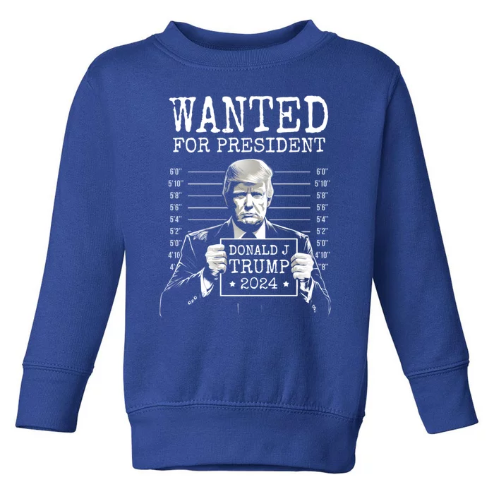 Wanted For President 2024 Donald Trump Great Gift Toddler Sweatshirt