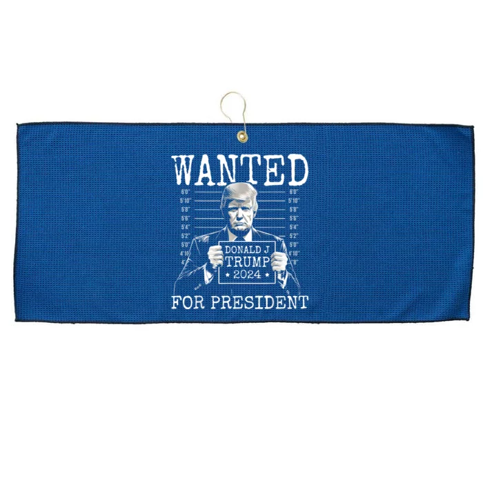 Trump mugshot Wanted For President 2024 Donald Trump Large Microfiber Waffle Golf Towel