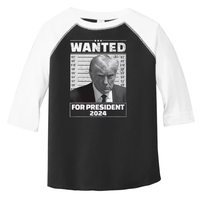 Wanted For President 2024 Trump Mugshot Toddler Fine Jersey T-Shirt