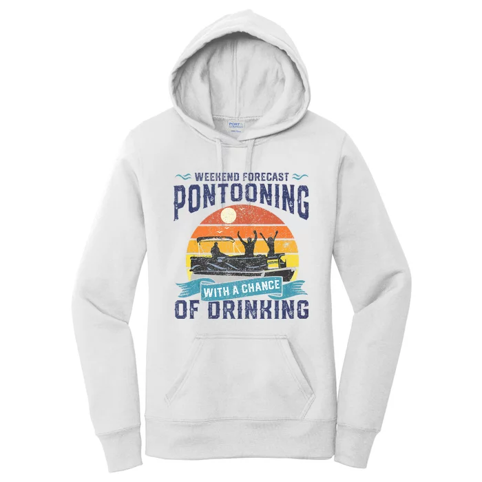 Weekend Forecast Pontooning Drinking Pontoon Boating Women's Pullover Hoodie