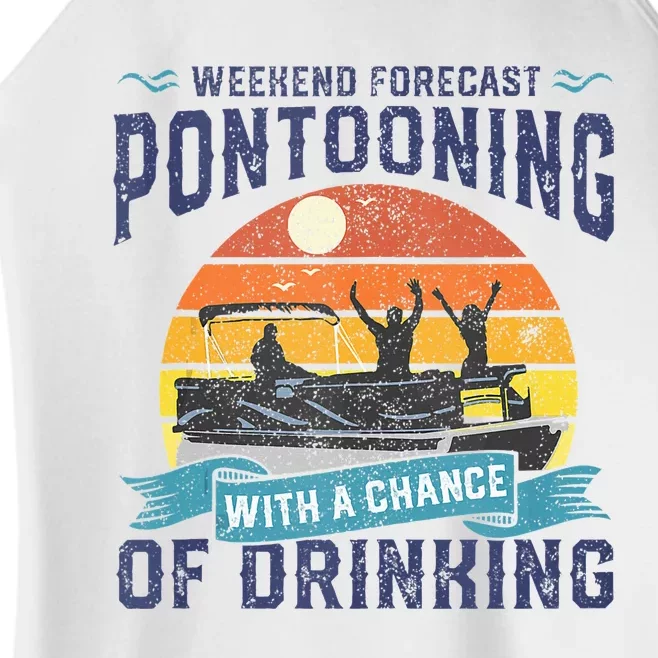 Weekend Forecast Pontooning Drinking Pontoon Boating Women’s Perfect Tri Rocker Tank