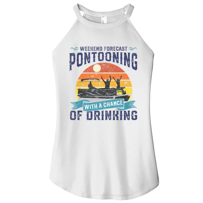 Weekend Forecast Pontooning Drinking Pontoon Boating Women’s Perfect Tri Rocker Tank