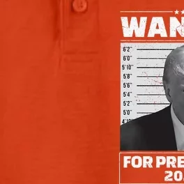 Wanted For President 2024 Trump Mugshot Dry Zone Grid Performance Polo