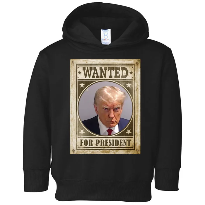 Wanted For President Funny Donald Trump Mugshot Toddler Hoodie