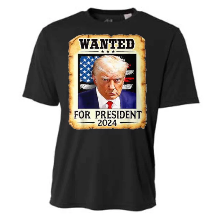 Wanted For President 2024 Donald Trump Cooling Performance Crew T-Shirt