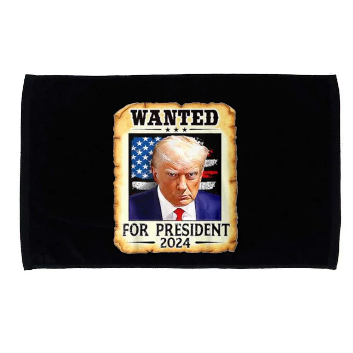 Wanted For President 2024 Donald Trump Microfiber Hand Towel