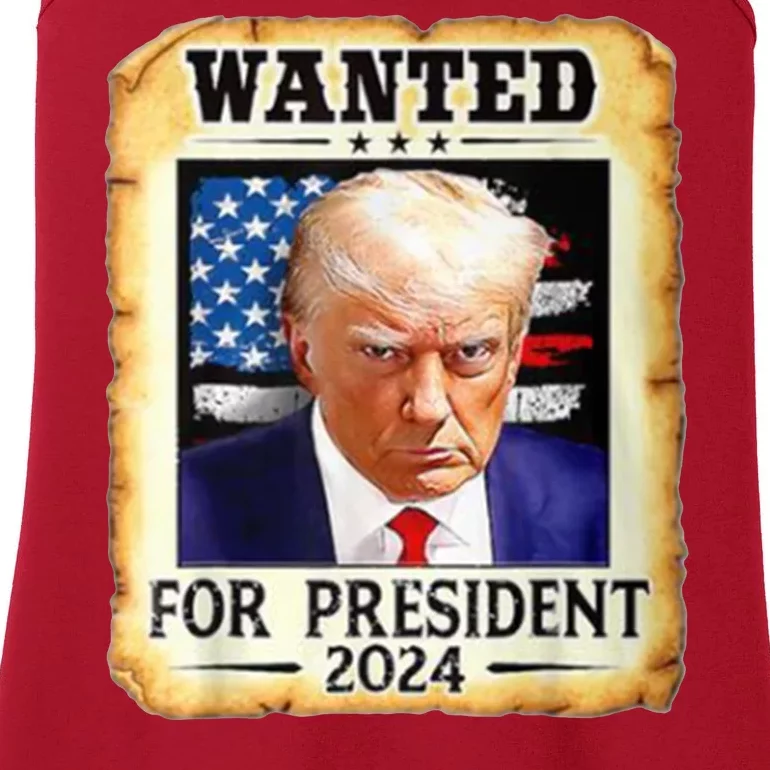 Wanted For President 2024 Donald Trump Ladies Essential Tank