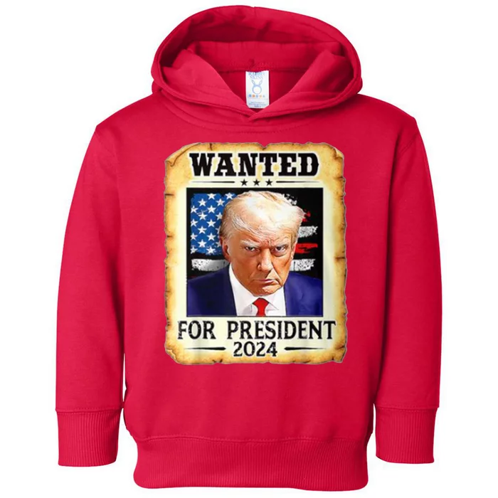 Wanted For President 2024 Donald Trump Toddler Hoodie