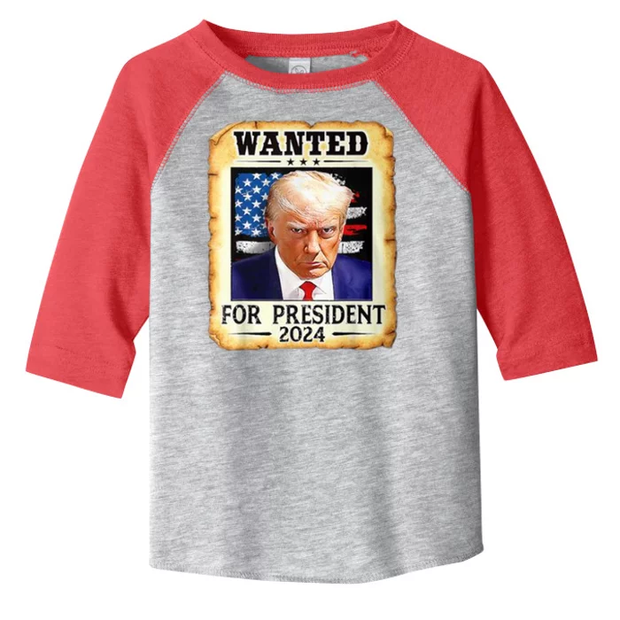 Wanted For President 2024 Donald Trump Toddler Fine Jersey T-Shirt