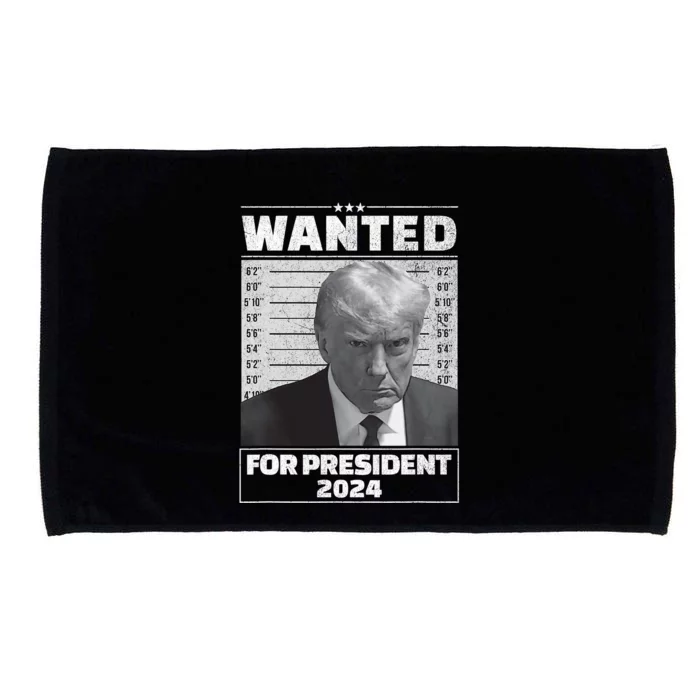 Wanted For President 2024 Trump Mugshot Microfiber Hand Towel