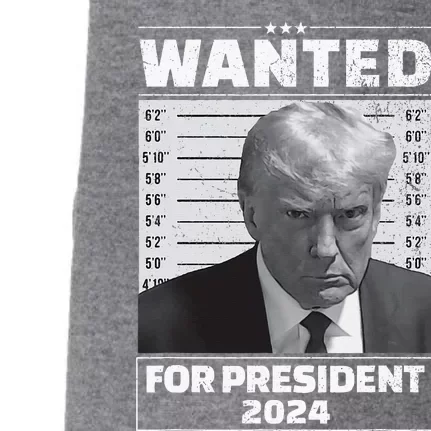 Wanted For President 2024 Trump Mugshot Doggie 3-End Fleece Hoodie